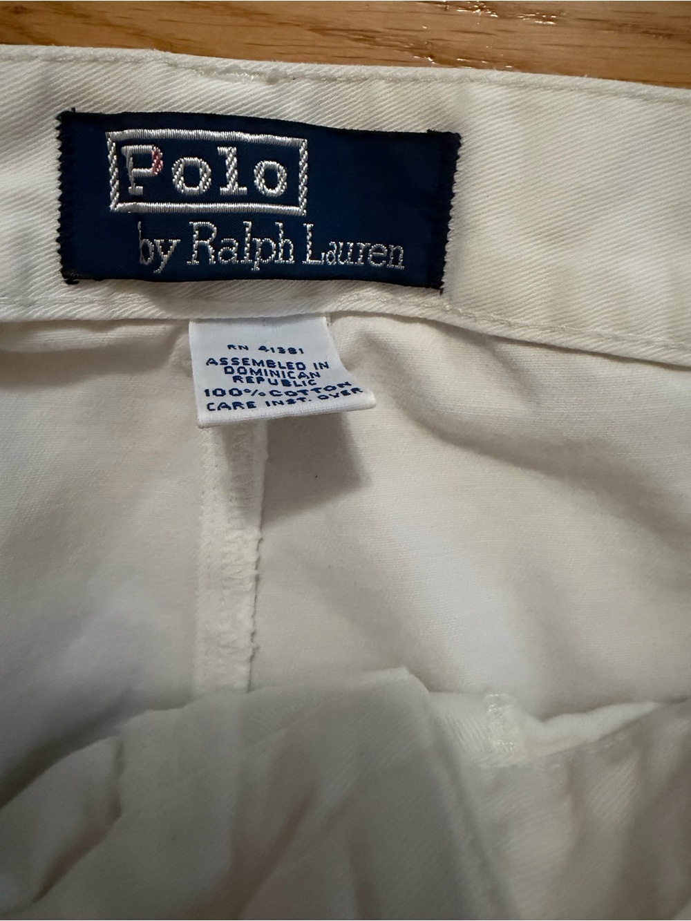 Polo by Ralph Lauren White Men's Flat Front Cotton Shorts Size 38 - Picture 3 of 4